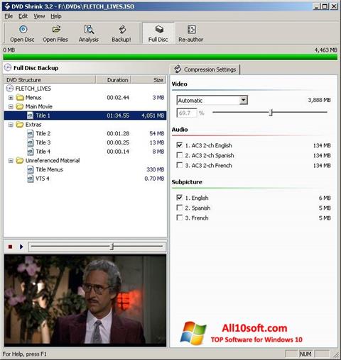 Screenshot DVD Shrink für Windows 10