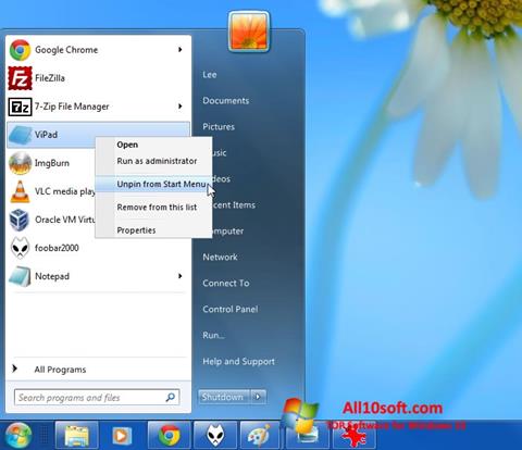Screenshot ViStart für Windows 10