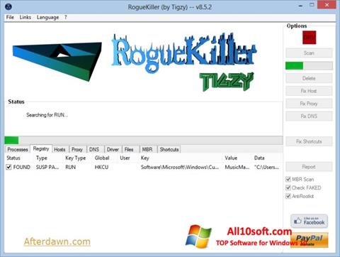 Screenshot RogueKiller für Windows 10