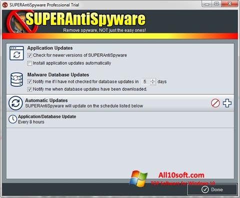 Screenshot SUPERAntiSpyware für Windows 10