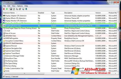 Screenshot ShellExView für Windows 10