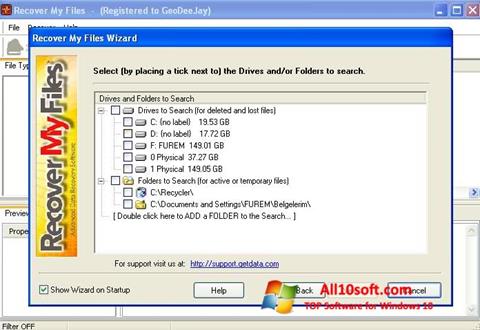 Screenshot Recover My Files für Windows 10
