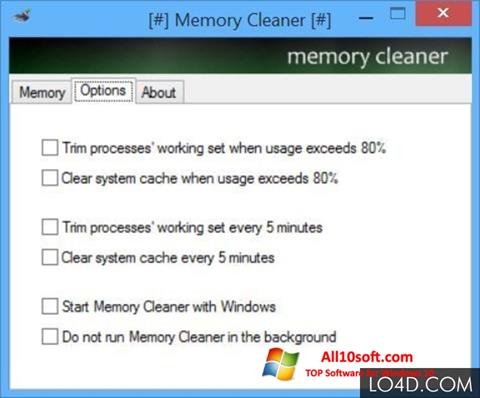 Screenshot Memory Cleaner für Windows 10