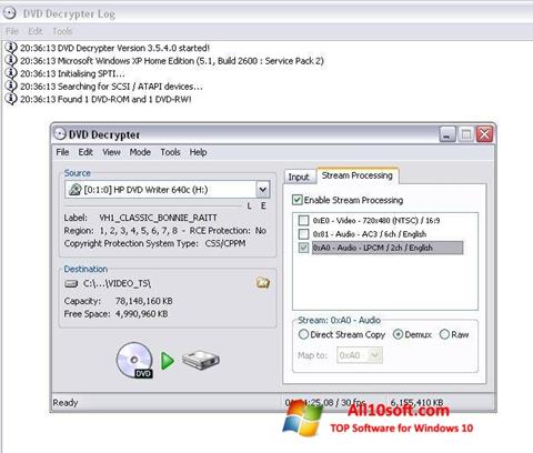 Screenshot DVD Decrypter für Windows 10