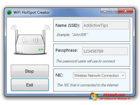 Screenshot Wi-Fi HotSpot Creator für Windows 10