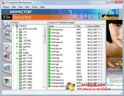 Screenshot PC Inspector File Recovery für Windows 10