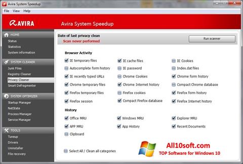 Screenshot Avira System Speedup für Windows 10