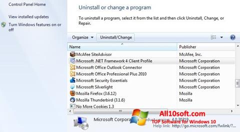 Screenshot Microsoft .NET Framework für Windows 10