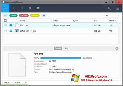 Screenshot Free Download Manager für Windows 10