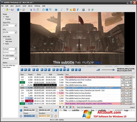 Screenshot Subtitle Workshop für Windows 10