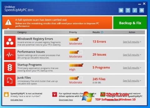Screenshot SpeedUpMyPC für Windows 10