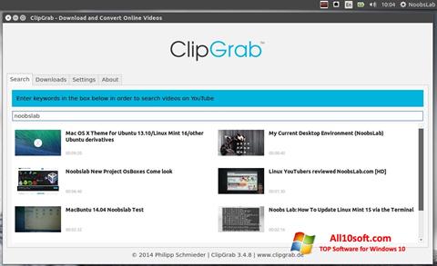 Screenshot ClipGrab für Windows 10