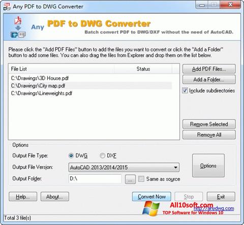 Screenshot PDF to DWG Converter für Windows 10