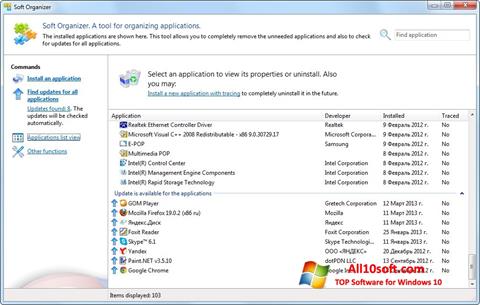 Screenshot Soft Organizer für Windows 10