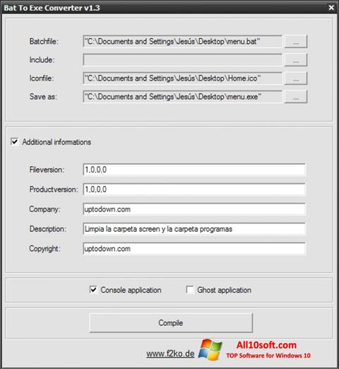 Screenshot Bat To Exe Converter für Windows 10