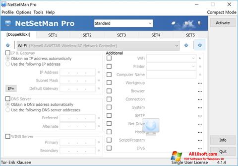 Screenshot NetSetMan für Windows 10