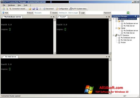 Screenshot PuTTY Connection Manager für Windows 10