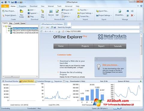 Screenshot Offline Explorer für Windows 10