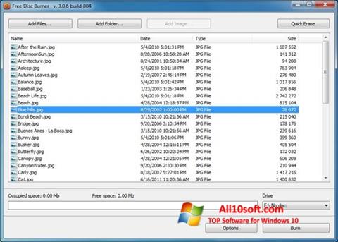 Screenshot Free Disc Burner für Windows 10