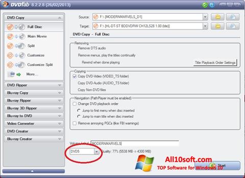 Screenshot DVDFab für Windows 10