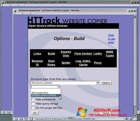 Screenshot HTTrack Website Copier für Windows 10