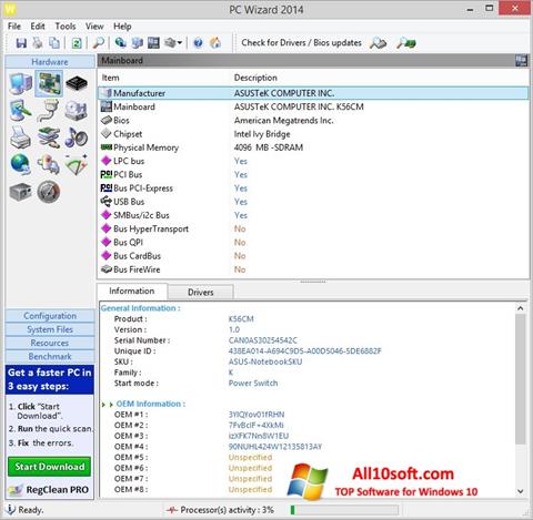 Screenshot PC Wizard für Windows 10