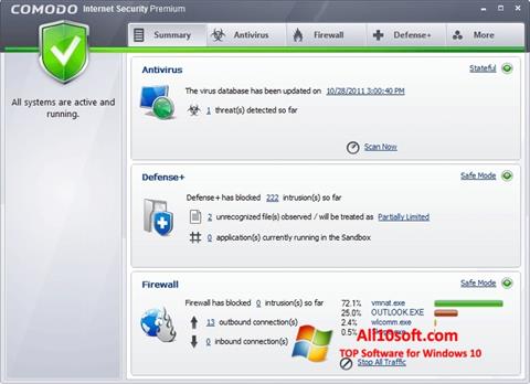 Screenshot Comodo Internet Security Premium für Windows 10