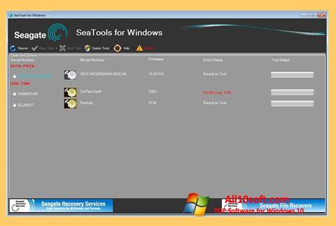 Screenshot Seagate SeaTools für Windows 10