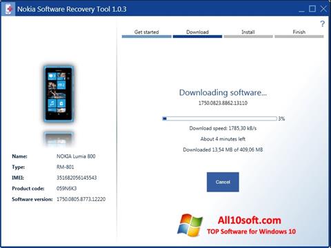 Screenshot Nokia Software Recovery Tool für Windows 10
