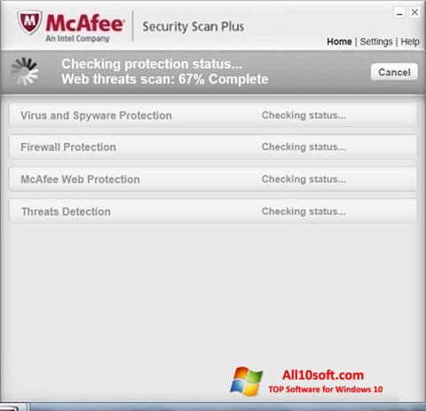 Screenshot McAfee Security Scan Plus für Windows 10