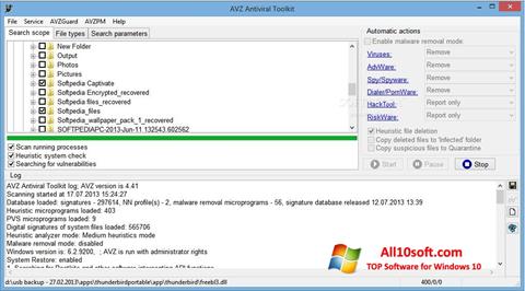 Screenshot AVZ für Windows 10