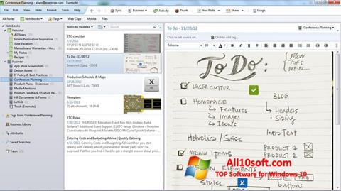 Screenshot Evernote für Windows 10