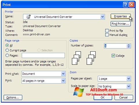 Screenshot Universal Document Converter für Windows 10