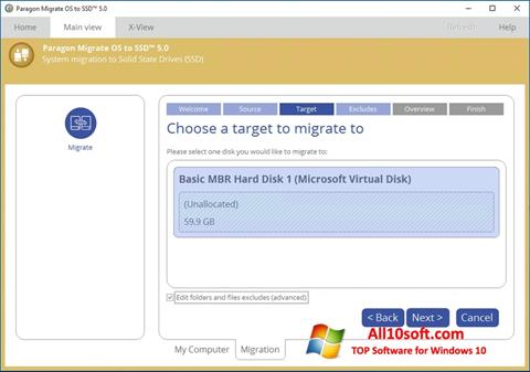 Screenshot Paragon Migrate OS to SSD für Windows 10