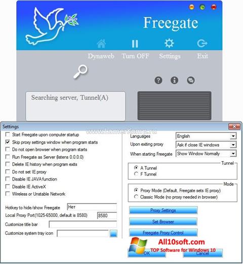 Screenshot Freegate für Windows 10