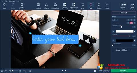 Screenshot Movavi Photo Editor für Windows 10
