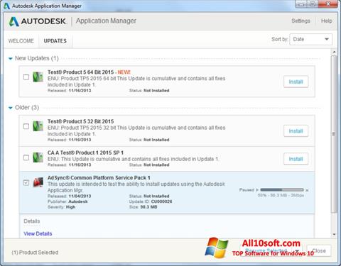 Screenshot Autodesk Application Manager für Windows 10