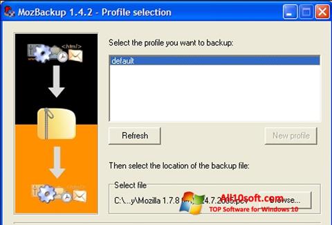 Screenshot MozBackup für Windows 10
