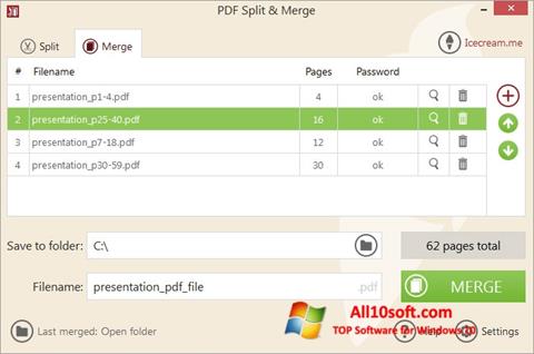 Screenshot PDF Split and Merge für Windows 10