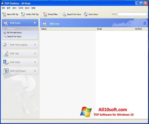 Screenshot PGP Desktop für Windows 10