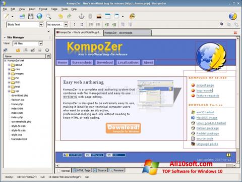 Screenshot KompoZer für Windows 10