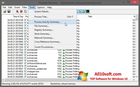 Screenshot Process Monitor für Windows 10