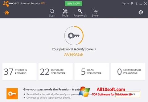 Screenshot Avast Internet Security für Windows 10