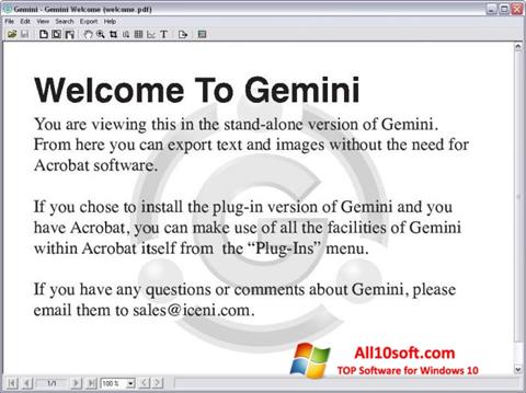 Screenshot Gemini für Windows 10