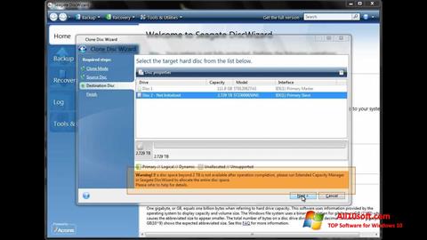 Screenshot Seagate DiscWizard für Windows 10