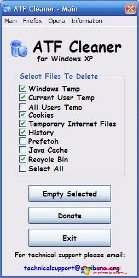 Screenshot ATF Cleaner für Windows 10