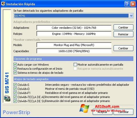 Screenshot PowerStrip für Windows 10