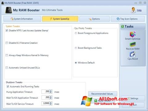 Screenshot Mz RAM Booster für Windows 10