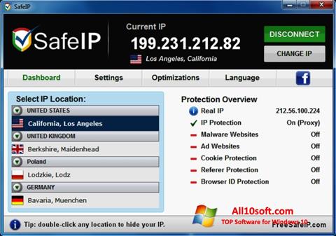 Screenshot SafeIP für Windows 10