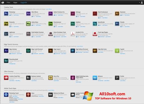 Screenshot Adobe Creative Cloud für Windows 10